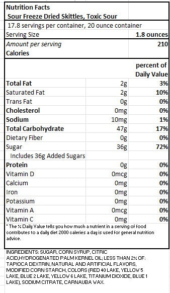 Sour Freeze Dried Skittles Sharing Tub 20 Ounces