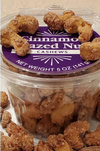 Cinnamon Glazed Cashews Wholesale 12 Packages